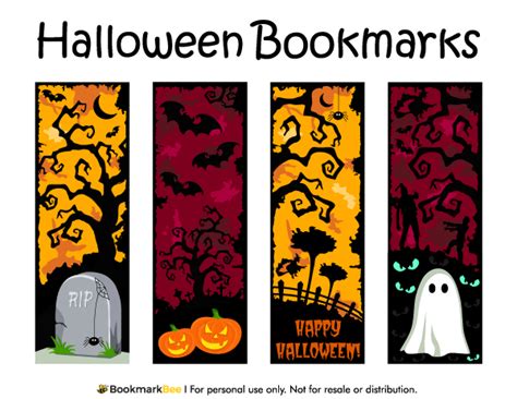 printable halloween bookmarks halloween printables easy halloween