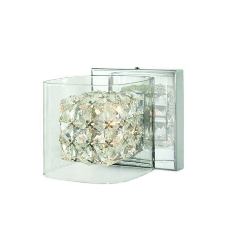 home decorators collection weschler  light polished chrome vanity light  crystal  clear