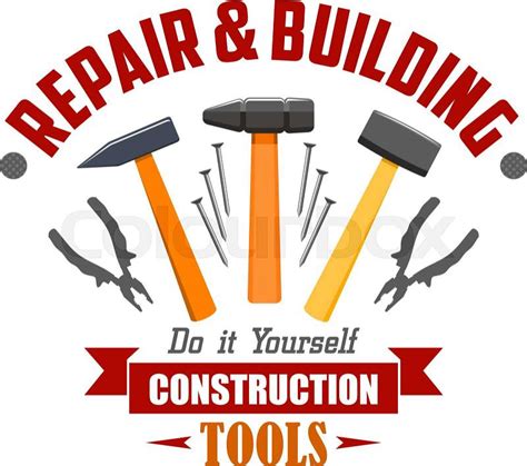 repair  building tools sign vector icon  construction work tools