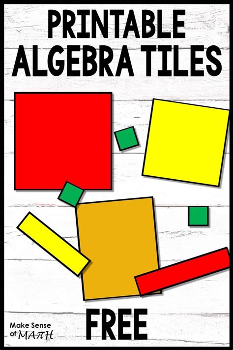 algebra tiles printable  middle school math math interactive