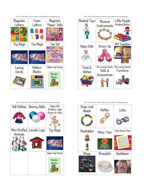 toy labels toy labels preschool labels teaching toddlers