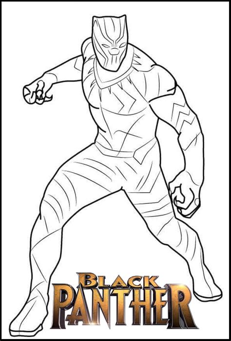 fantastic black panther coloring page