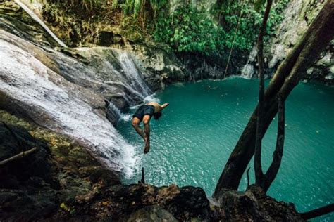 waterfalls cave pools  bohol philippines journey era