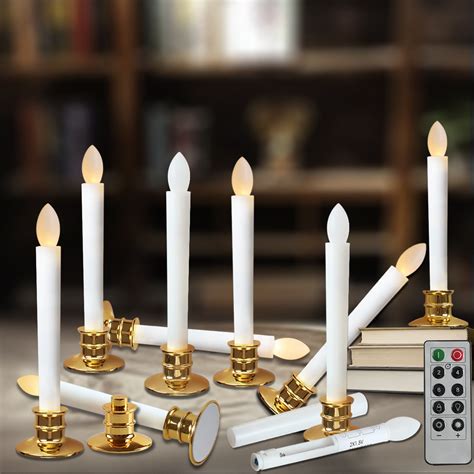 flameless taper candles  remote  timer electric window candles