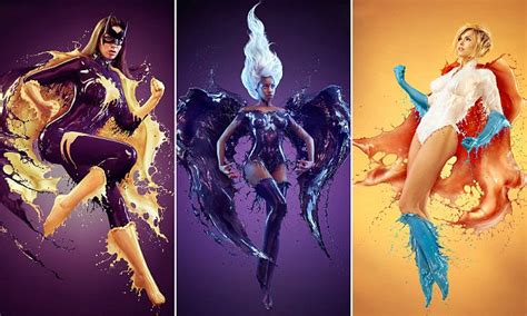 models transformed into superheroes using milk for splash heroes calendar daily mail online