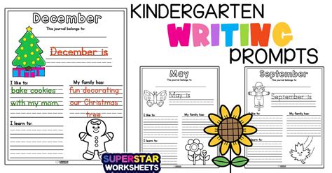 kindergarten writing prompts superstar worksheets