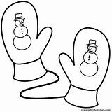 Mittens Coloring Pages Christmas Snowman Mitten Color Winter Clothing Kids Print Bigactivities Activity Great sketch template