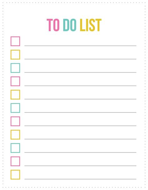 cute printable   list template     lists printable