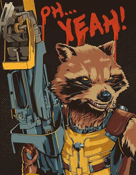 Oh Yeah Raccoon Illustration Guardians Of The