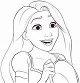 Coloring Princess Rapunzel Pages Disney Colouring Easy Face Kids Girls Tangled Printable Sheets Print Princesses Excited Color Getting Drawing Drawings sketch template