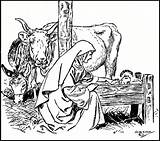 Nativity Ox Donkey sketch template