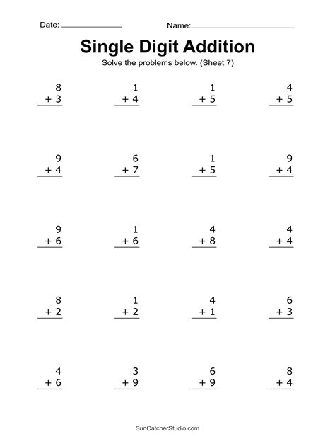 addition worksheets  printable easy math problems diy projects