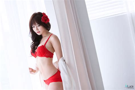 han ga eun sexy in red lingerie part 2 korean models photos gallery