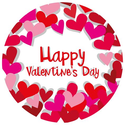 happy valentine card template  hearts  red  pink  vector