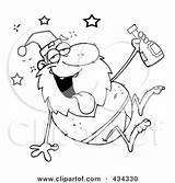 Drunk Santa Coloring Illustration Royalty Clipart Toon Hit Rf Pages Template sketch template