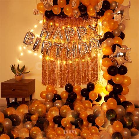 birthday party decoration black  gold  gorakhpur