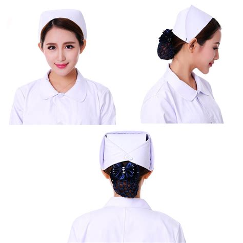 huele  pcs nurse hat headband nurse cap costume white chic medical