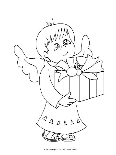 Dibujos Para Colorear ángeles Navideños