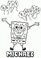Coloring Spongebob Pages Birthday Name Happy Personalized Sheets Bob Sponge Party Printable Names Colouring Color Clipart Theme Print Getcolorings Popular sketch template