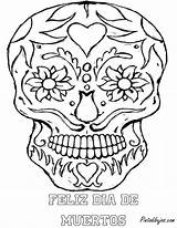 Skull Coloring Pages Muertos Dia Mandala Los Printable El Catrina La Inspiration Skulls Dead Template Getcolorings sketch template