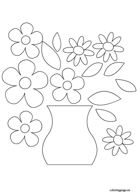 flower vase template coloring page vase crafts flower template
