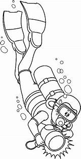 Diver Scuba Diving Colorir Ratownik Buceadores Nurek Mergulhador Diver1 Bw Buzo Oficios Kolorowanka Buceo Profesiones Vbs Unterwasser Picasa Drukowanka Motivo sketch template