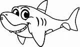 Coloring Pages Shark Cute Cartoon Choose Board sketch template