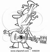 Guitarist Winking Male Toonaday Royalty Outline Illustration Cartoon Rf Clip sketch template