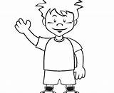 Coloring Pages Standing Getdrawings Girl Boy sketch template