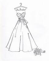 Dress Wedding Fashion Drawing Coloring Sketch Simple Dresses Easy Drawings Sketches Pages Gown Graduation Cap Custom Beautiful Color Prom Etsy sketch template