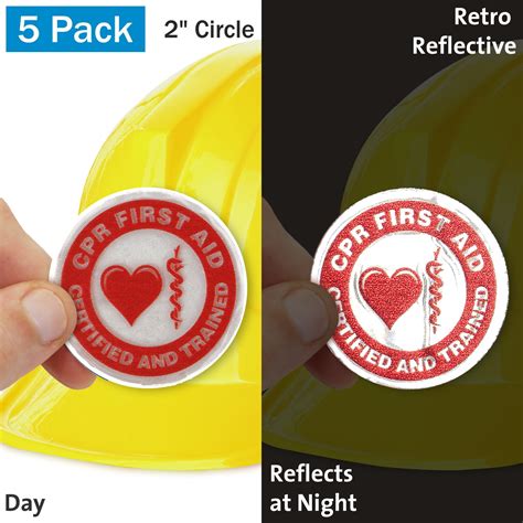 cpr  aid certified  trained hard hat label sku hh