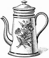 Coloring Teapot Tea Pages Printable Pot Drawing Vintage Cliparts Clipart Book Kettle Set Drawings Clip Print Pots Color Getdrawings Popular sketch template