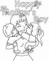 Coloring Card Mother Happy Mothers Cards Pages Greeting Beautiful Children sketch template