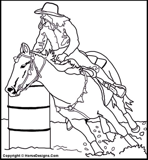 printable barrel racing coloring pages clip art library