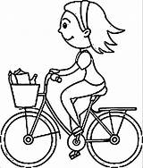 Coloring Bike Riding Bicycle Basket Popular sketch template
