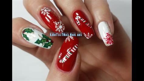 christmas new years nails three nail art designs for holidays 2 khrystynas nail art youtube