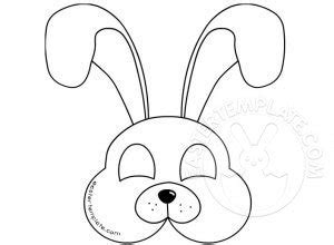 rabbit face mask coloring page easter template