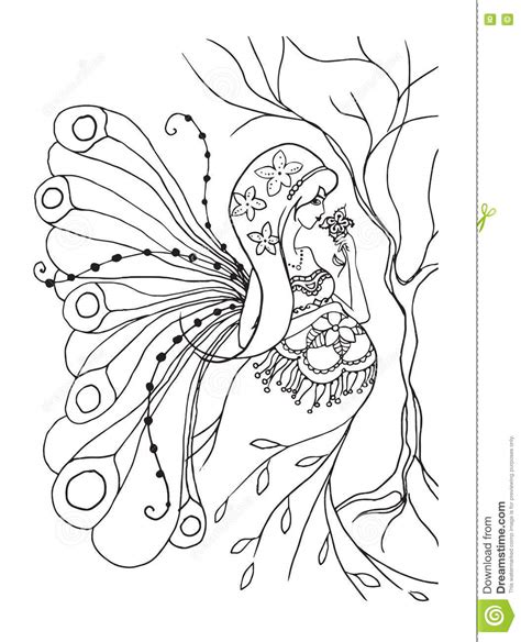 adult coloring book page  pregnant ladypregnancy  doodle style
