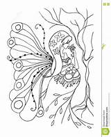 Coloring Pregnant Pregnancy Adult Book Lady Doodle Style Dreamstime Birth Preview Female sketch template