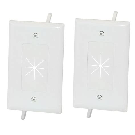 commercial electric  gang flexible opening cable wall plate white  pack  wh pk