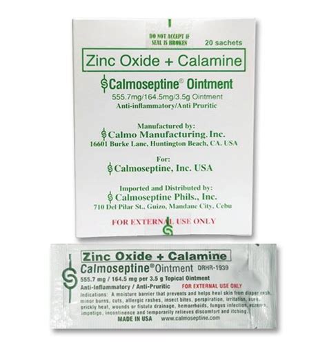 calmoseptine indicationsuses mims philippines