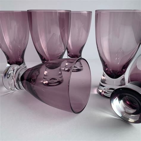 Set Of 6 Amethyst Purple 1970 S Drinking Glasses Etsy