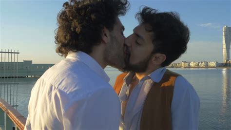 loving gay couple kiss on stock footage video 100 royalty free