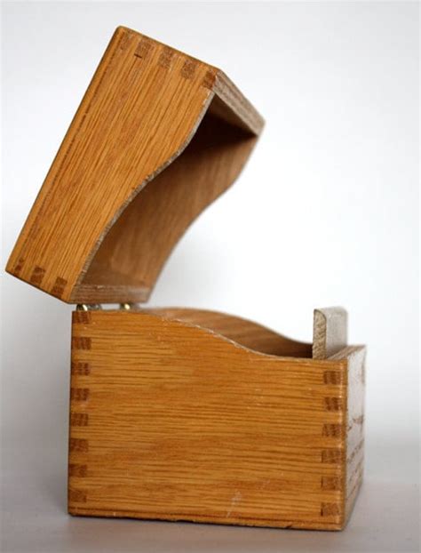 vintage wooden dovetail recipe box