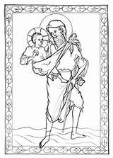 Christopher St Da Colorare Saint San Coloring Catholic Pages Cristoforo Disegni Religion Colouring Santi Modelli Pagine Catherine Saints Siena Alfabeto sketch template