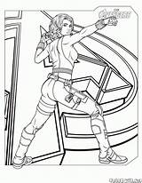 Coloring Scarlet Witch Pages Action Widow Avengers sketch template