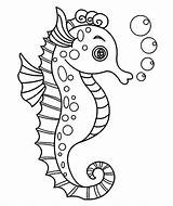 Seahorse sketch template