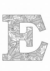 Letter Pages Zentangle Alphabet Coloring Floral Colouring Letters Fancy Template sketch template