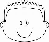 Coloring Face Boy Happy Pages Printable Smiley Outline Hair Faces Template Clipart Spiky Clip Cliparts Kids Sad Colouring Library Pic sketch template