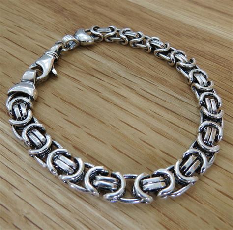 mens heavy silver chain detail bracelet  hurleyburley man